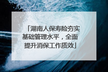 湖南人保寿险夯实基础管理水平，全面提升消保工作质效