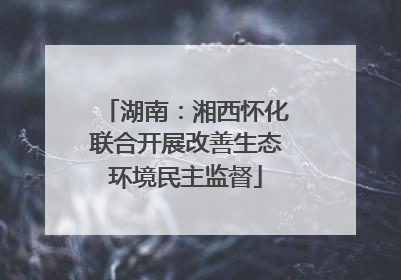 湖南：湘西怀化联合开展改善生态环境民主监督
