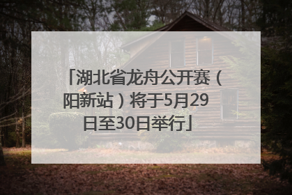 湖北省龙舟公开赛（阳新站）将于5月29日至30日举行