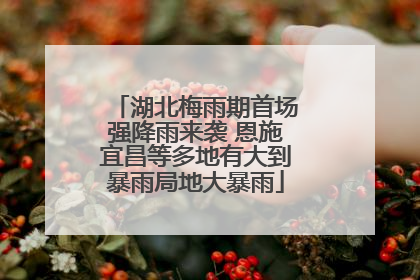 湖北梅雨期首场强降雨来袭 恩施宜昌等多地有大到暴雨局地大暴雨