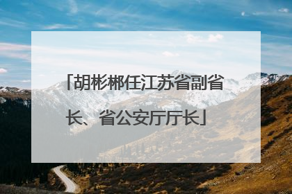 胡彬郴任江苏省副省长、省公安厅厅长