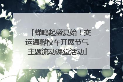 蝉鸣起盛夏始！交运温馨校车开展节气主题流动课堂活动
