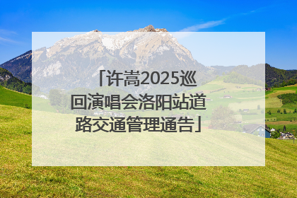 许嵩2025巡回演唱会洛阳站道路交通管理通告