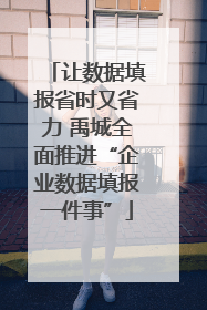 让数据填报省时又省力 禹城全面推进“企业数据填报一件事”