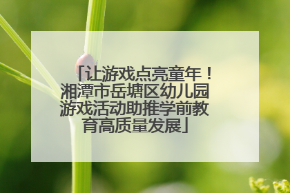 让游戏点亮童年！湘潭市岳塘区幼儿园游戏活动助推学前教育高质量发展