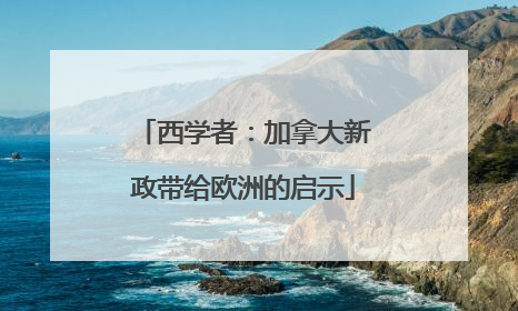 西学者：加拿大新政带给欧洲的启示