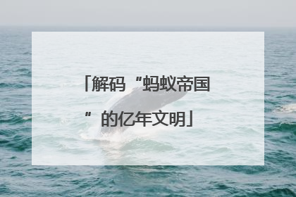 解码“蚂蚁帝国”的亿年文明