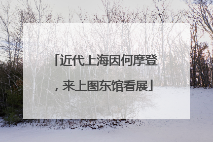 近代上海因何摩登，来上图东馆看展