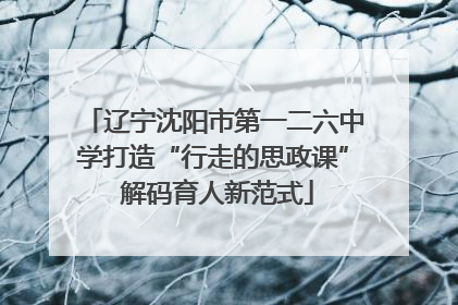 辽宁沈阳市第一二六中学打造“行走的思政课” 解码育人新范式