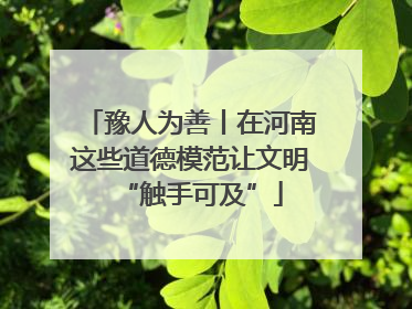 豫人为善丨在河南这些道德模范让文明“触手可及”