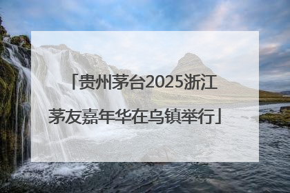 贵州茅台2025浙江茅友嘉年华在乌镇举行
