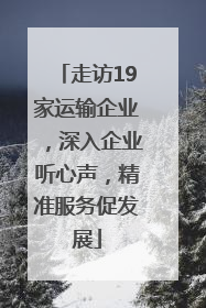 走访19家运输企业，深入企业听心声，精准服务促发展
