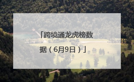 跨境通龙虎榜数据（6月9日）