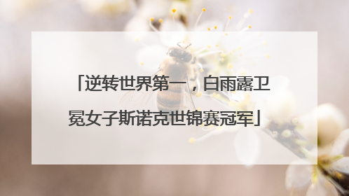 逆转世界第一，白雨露卫冕女子斯诺克世锦赛冠军