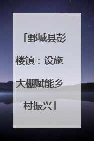 鄄城县彭楼镇：设施大棚赋能乡村振兴