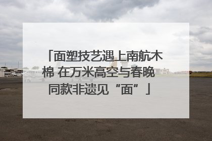 面塑技艺遇上南航木棉 在万米高空与春晚同款非遗见“面”