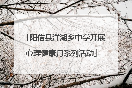 阳信县洋湖乡中学开展心理健康月系列活动
