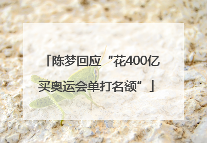 陈梦回应“花400亿买奥运会单打名额”