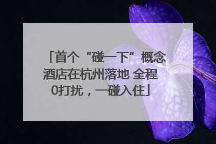 首个“碰一下”概念酒店在杭州落地 全程0打扰，一碰入住