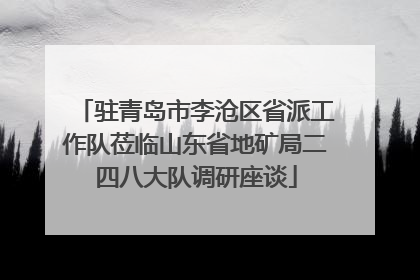 驻青岛市李沧区省派工作队莅临山东省地矿局二四八大队调研座谈
