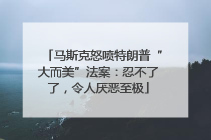 马斯克怒喷特朗普“大而美”法案：忍不了了，令人厌恶至极
