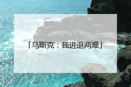 马斯克：我进退两难
