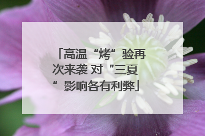 高温“烤”验再次来袭 对“三夏”影响各有利弊