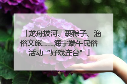 龙舟拔河、裹粽子、渔俗文旅……海宁端午民俗活动“好戏连台”