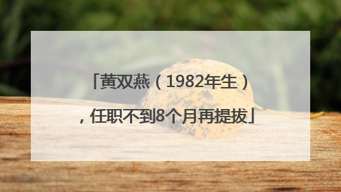 黄双燕（1982年生），任职不到8个月再提拔