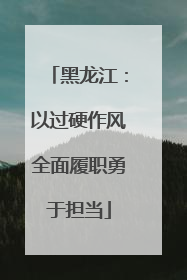 黑龙江：以过硬作风全面履职勇于担当