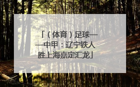 （体育）足球——中甲：辽宁铁人胜上海嘉定汇龙