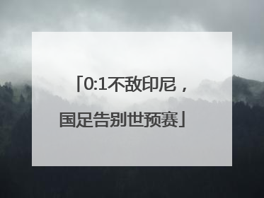 0:1不敌印尼，国足告别世预赛