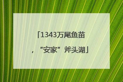 1343万尾鱼苗，“安家”斧头湖