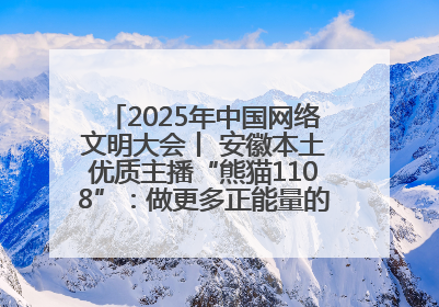 2025年中国网络文明大会丨 安徽本土优质主播“熊猫1108”：做更多正能量的事情 带给大家快乐