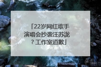 22岁网红歌手演唱会抄袭汪苏泷？工作室道歉