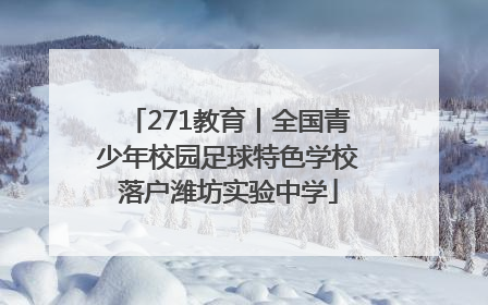 271教育丨全国青少年校园足球特色学校落户潍坊实验中学