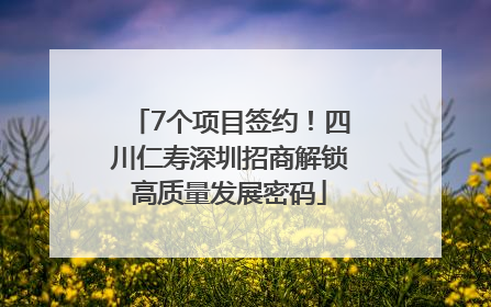 7个项目签约！四川仁寿深圳招商解锁高质量发展密码