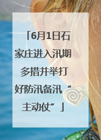 6月1日石家庄进入汛期 多措并举打好防汛备汛“主动仗”